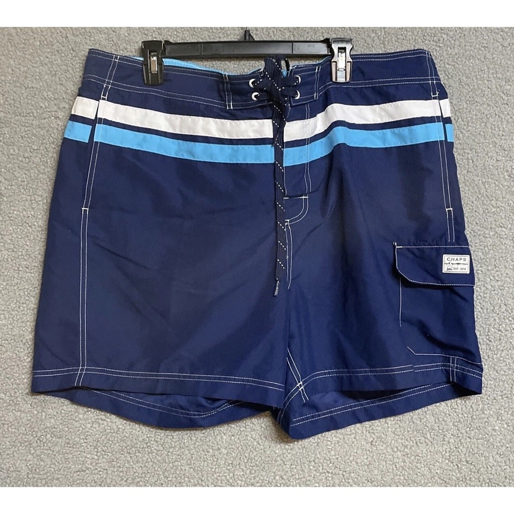 Chaps Ralph Lauren Swim Shorts Trunks Adult  XXL 2XL Blue Red Lightweight‎ Mens